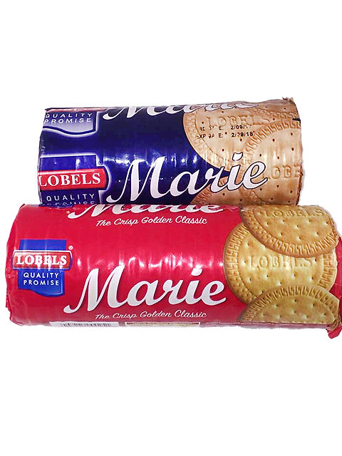 Lobels Marie Biscuits in blue /red